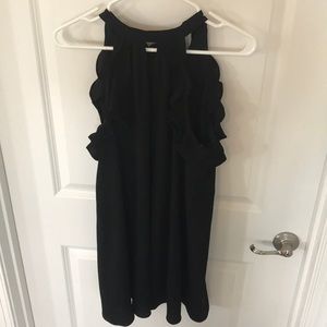 Black high neck shift dress